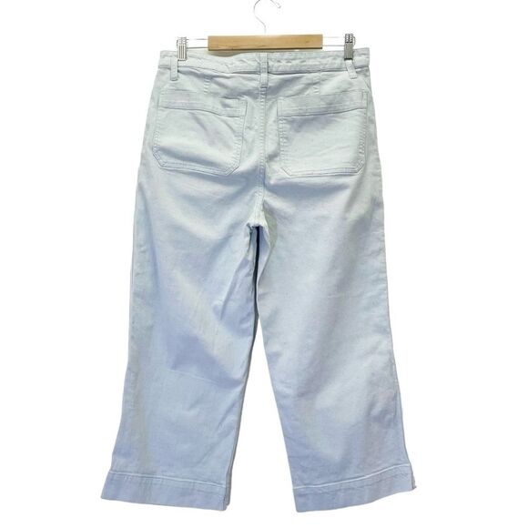 Madewell Slim Emmett Wide-Leg Crop Pants in Light Wash Chambray Speckle Size 31 - Picture 5 of 15